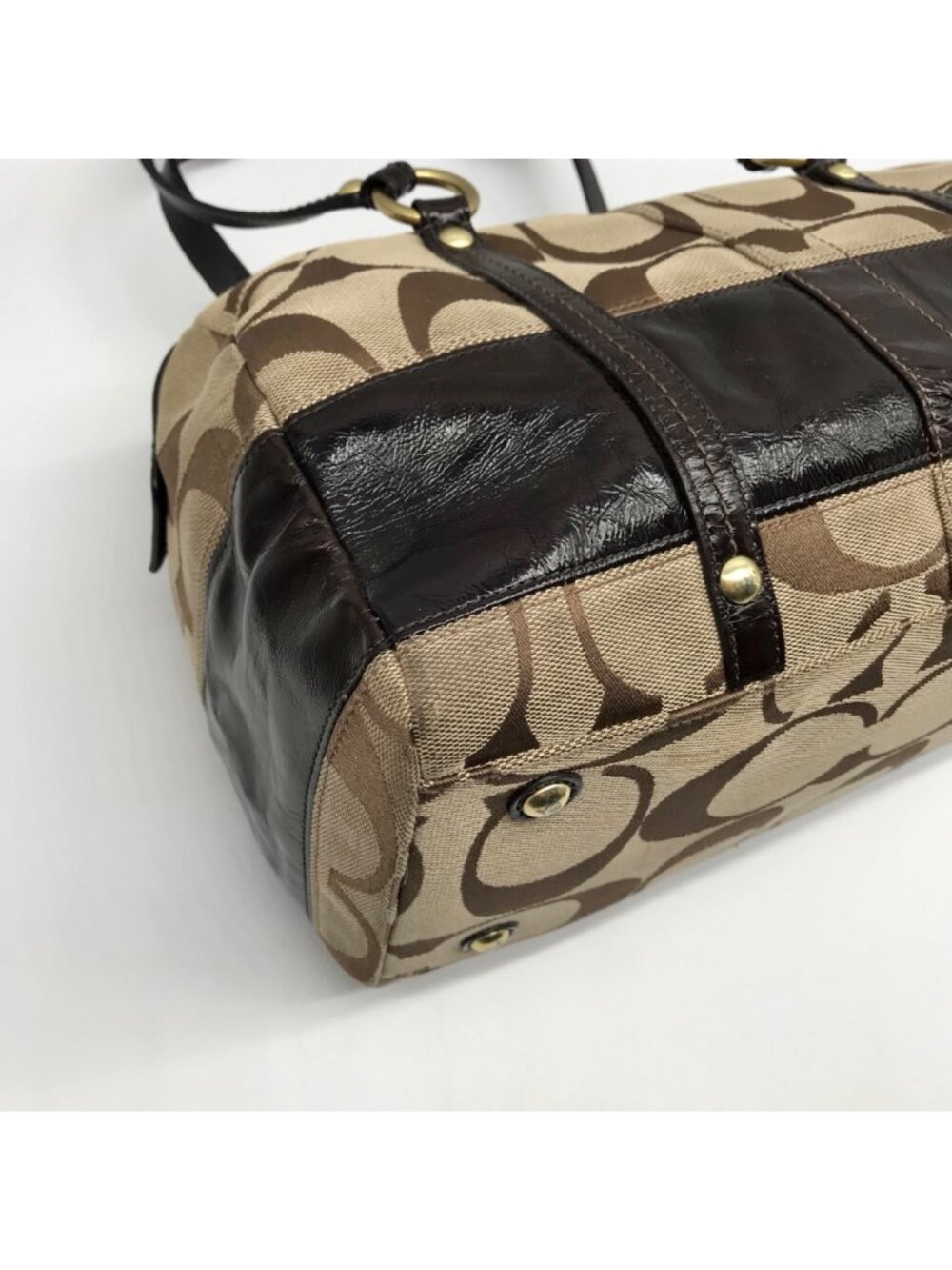 Coach Tan Signature Canvas Shoulder Bag - Picture 9 of 13